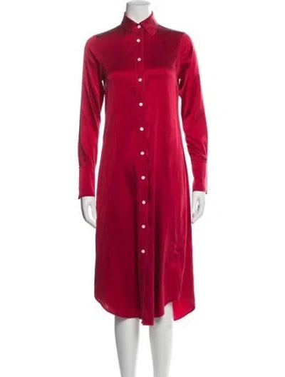 Pre-owned Ramy Brook Silk Midi Length Dress In Red