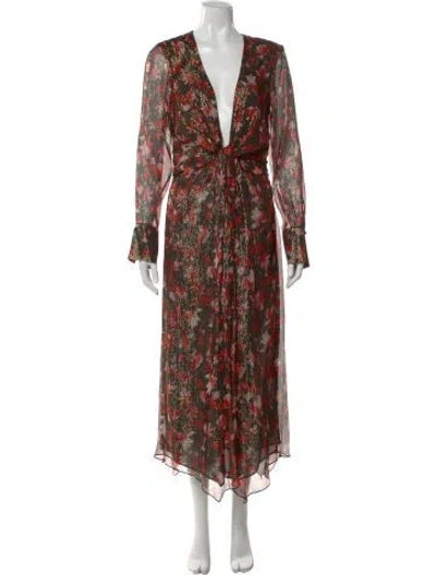 Pre-owned Ramy Brook Silk Midi Length Dress W/ Tags In Multi