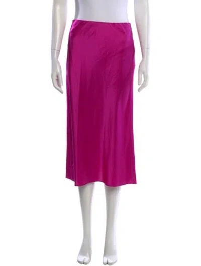 Pre-owned Ramy Brook Silk Midi Length Skirt In Pink