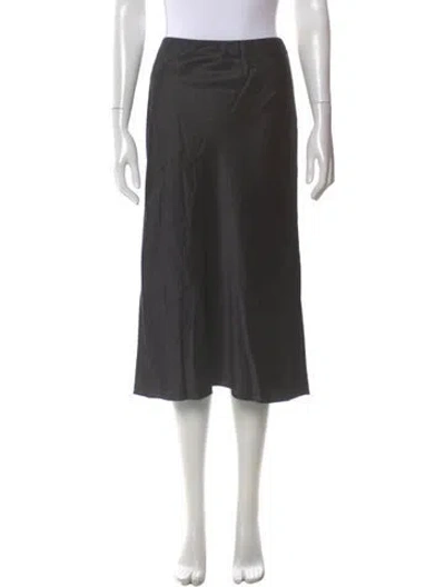 Pre-owned Ramy Brook Silk Midi Length Skirt W/ Tags In Black