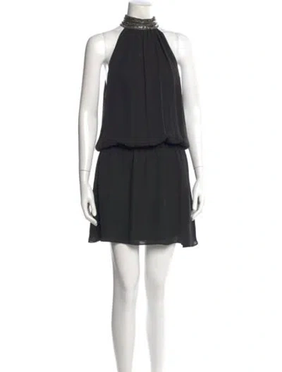 Pre-owned Ramy Brook Silk Mini Dress In Black