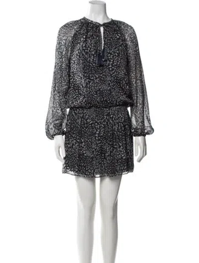 Pre-owned Ramy Brook Silk Mini Dress In Black/blue