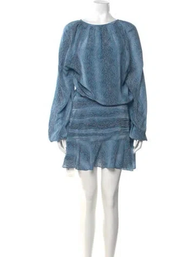 Pre-owned Ramy Brook Silk Mini Dress In Blue