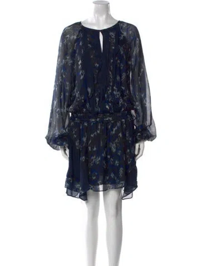 Pre-owned Ramy Brook Silk Mini Dress In Blue