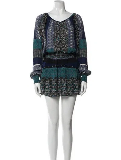 Pre-owned Ramy Brook Silk Mini Dress In Blue