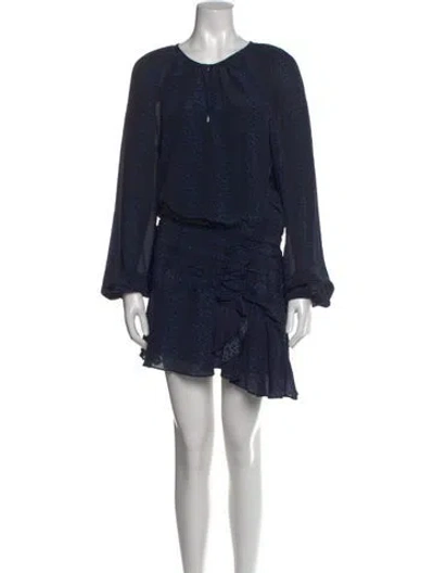 Pre-owned Ramy Brook Silk Mini Dress In Blue
