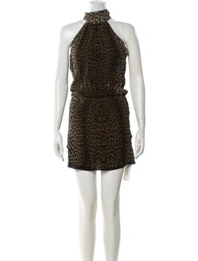 Pre-owned Ramy Brook Silk Mini Dress In Brown