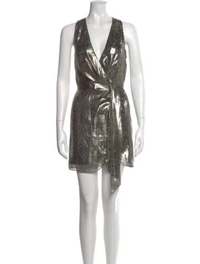 Pre-owned Ramy Brook Silk Mini Dress In Gold