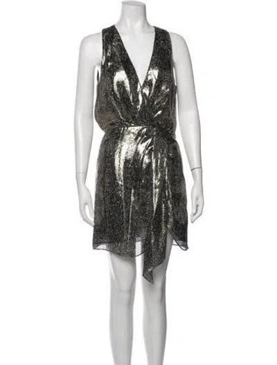 Pre-owned Ramy Brook Silk Mini Dress In Gold