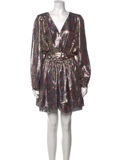 Pre-owned Ramy Brook Silk Mini Dress In Gold/metallic