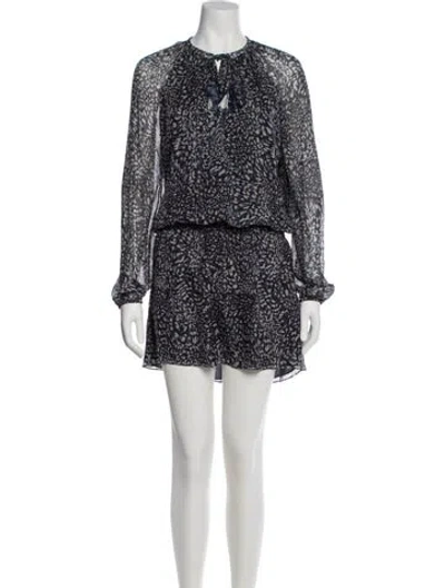 Pre-owned Ramy Brook Silk Mini Dress In Gray