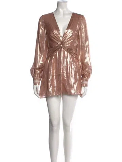Pre-owned Ramy Brook Silk Mini Dress In Metallic/pink