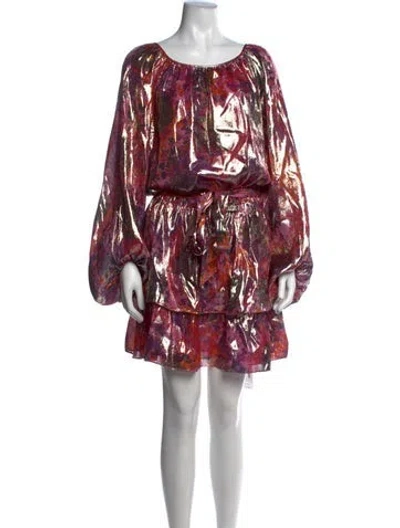 Pre-owned Ramy Brook Silk Mini Dress In Metallic/purple