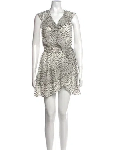 Pre-owned Ramy Brook Silk Mini Dress In Metallic/white