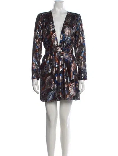 Pre-owned Ramy Brook Silk Mini Dress In Multi