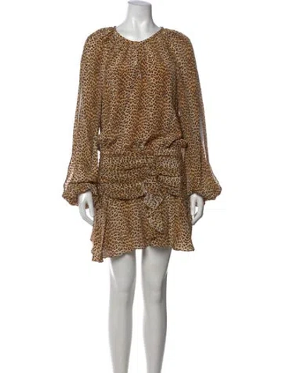 Pre-owned Ramy Brook Silk Mini Dress In Neutrals