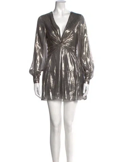 Pre-owned Ramy Brook Silk Mini Dress W/ Tags In Gold/metallic