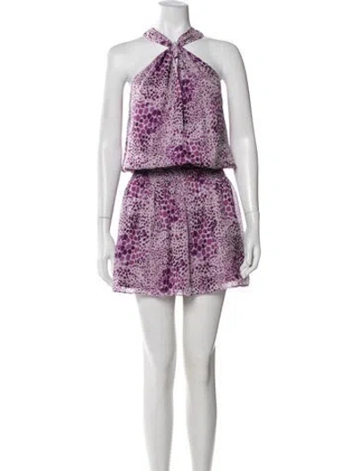 Pre-owned Ramy Brook Silk Mini Dress W/ Tags In Purple
