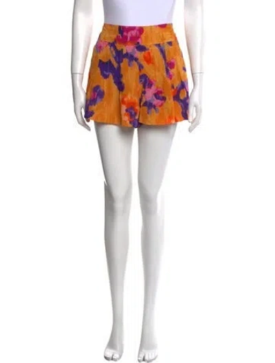 Pre-owned Ramy Brook Silk Mini Shorts In Yellow