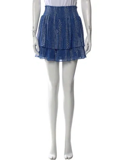 Pre-owned Ramy Brook Silk Mini Skirt In Blue