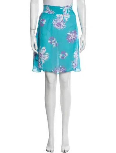 Pre-owned Ramy Brook Silk Mini Skirt In Blue