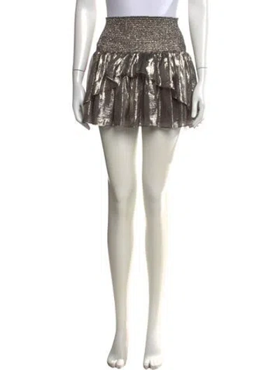 Pre-owned Ramy Brook Silk Mini Skirt In Neutrals