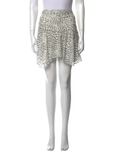 Pre-owned Ramy Brook Silk Mini Skirt In White