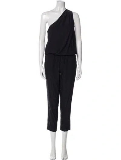 Pre-owned Ramy Brook Silk One-shoulder Jumpsuit In Black