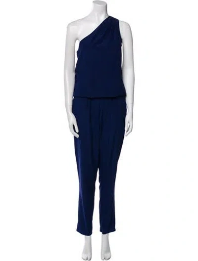 Pre-owned Ramy Brook Silk One-shoulder Jumpsuit In Blue