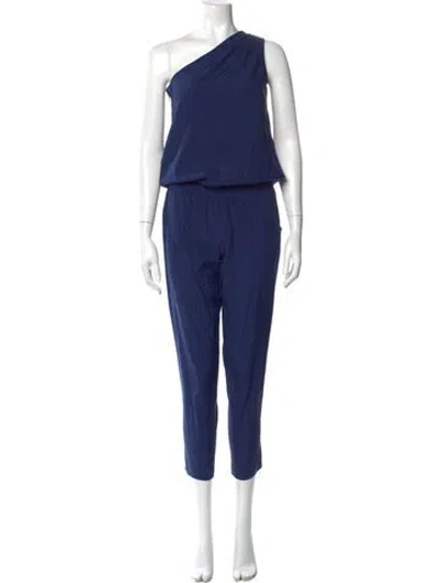 Pre-owned Ramy Brook Silk One-shoulder Jumpsuit In Blue