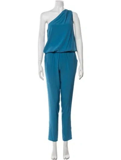 Pre-owned Ramy Brook Silk One-shoulder Jumpsuit In Blue