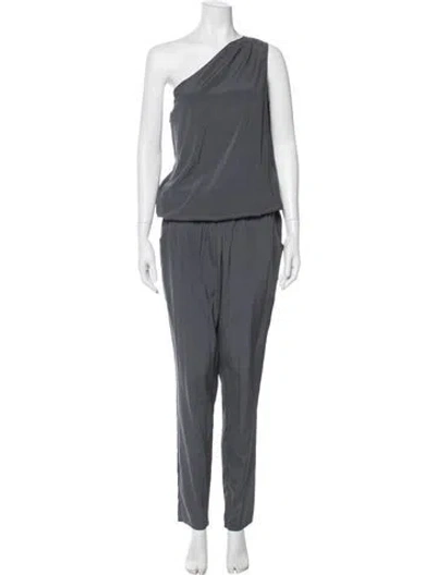 Pre-owned Ramy Brook Silk One-shoulder Jumpsuit In Gray