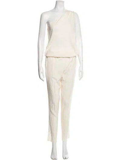 Pre-owned Ramy Brook Silk One-shoulder Jumpsuit In Neutral