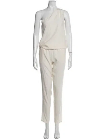 Pre-owned Ramy Brook Silk One-shoulder Jumpsuit In Neutral