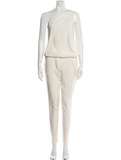 Pre-owned Ramy Brook Silk One-shoulder Jumpsuit In Neutral