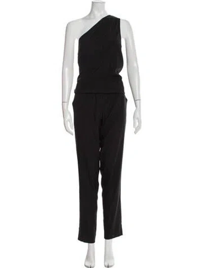 Pre-owned Ramy Brook Silk One-shoulder Jumpsuit W/ Tags In Black