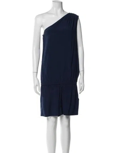 Pre-owned Ramy Brook Silk One-shoulder Romper In Blue