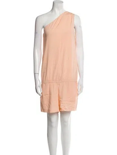 Pre-owned Ramy Brook Silk One-shoulder Romper In Neutral