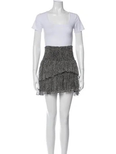 Pre-owned Ramy Brook Silk Polka Dot Print Skirt Set In Black