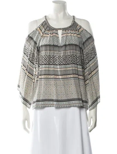 Pre-owned Ramy Brook Silk Printed Blouse In Black