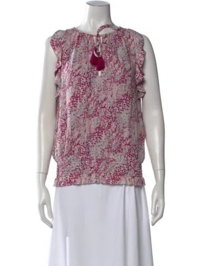 Pre-owned Ramy Brook Silk Printed Blouse In Purple