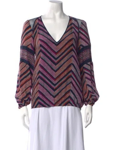 Pre-owned Ramy Brook Silk Printed Blouse In Purple