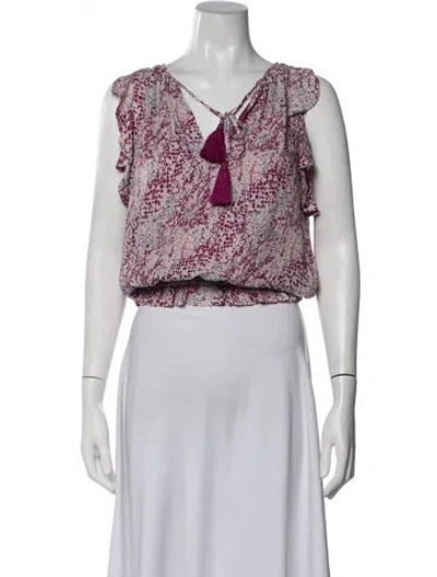 Pre-owned Ramy Brook Silk Printed Blouse In Purple