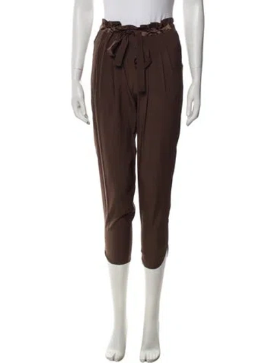 Pre-owned Ramy Brook Silk Skinny Leg Pants In Brown