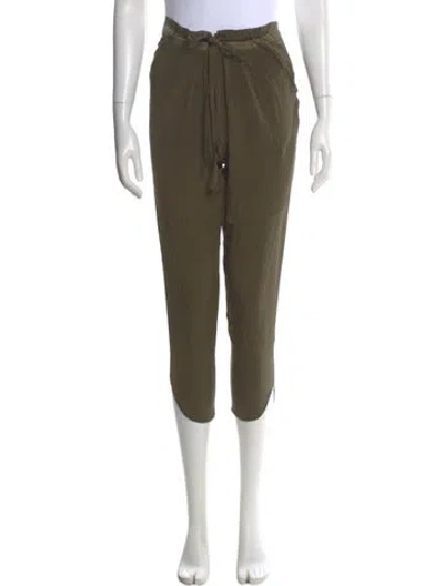 Pre-owned Ramy Brook Silk Skinny Leg Pants In Green