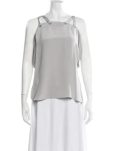 Pre-owned Ramy Brook Silk Square Neckline Top In White