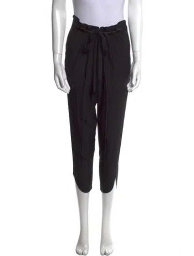 Pre-owned Ramy Brook Silk Straight Leg Pants In Black