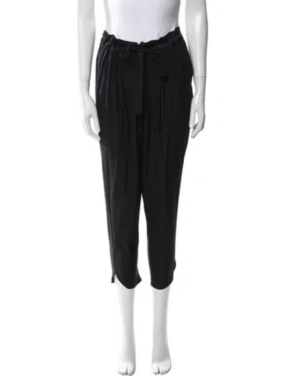 Pre-owned Ramy Brook Silk Straight Leg Pants In Black