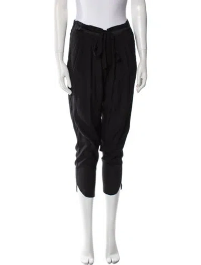 Pre-owned Ramy Brook Silk Straight Leg Pants In Black