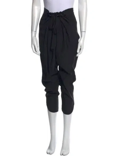 Pre-owned Ramy Brook Silk Straight Leg Pants In Black